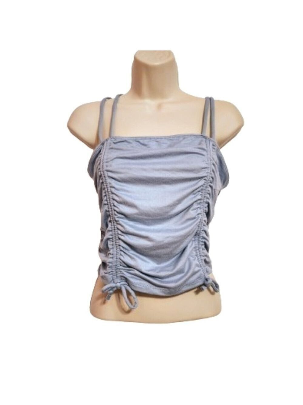Briavia Shirred Crop Top Sky Blue Large